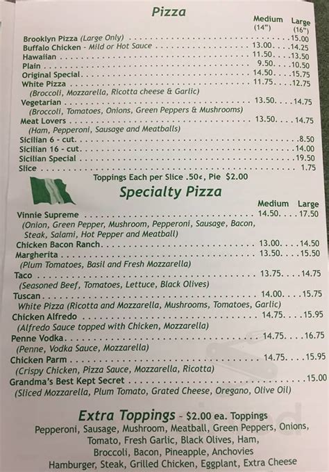 With lemon. Bottled Water $1.50. Coke Products (20 oz.) $1.99. Hot Chocolate $2.25. Fruit Punch $2.50. Root Beer $2.50. Sprite $2.50. Menu for Original Italian Pizza provided by. Restaurant menu, map for Original Italian Pizza located in …